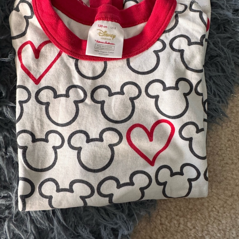 Hanna Andersson Long Sleeve Valentine Disney Shirt - Red, White, and Black